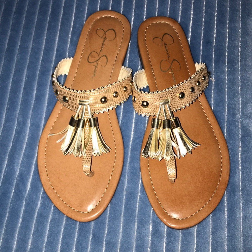 gold sandals